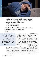 Vorschauseite 1: Rekordstand bei Fehltagen wegen psychischer Erkrankungen