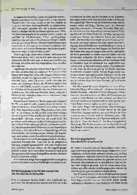 Vorschauseite 3: Gesprächszeit für belastete Angehörige - Angebot einer Pflegeexpertin am Universitätsklinikum Bonn