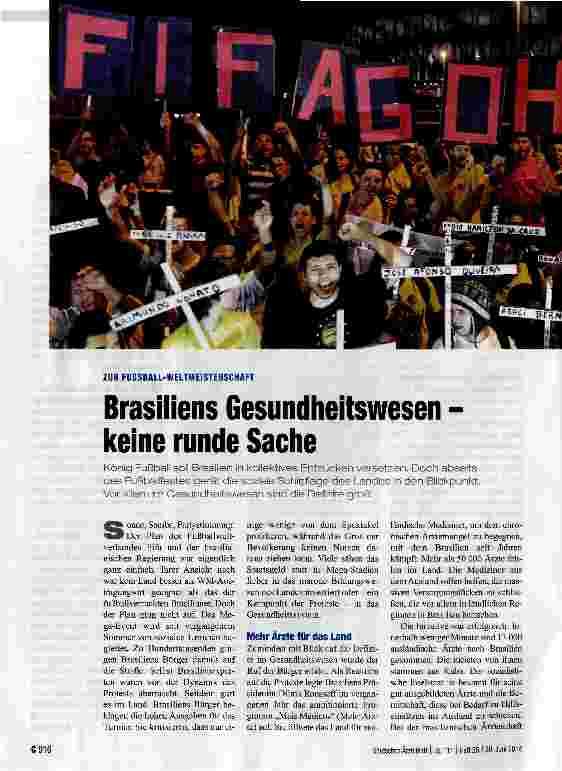 Vorschauseite 1: Brasiliens Gesundheitswesen -keine runde Sache