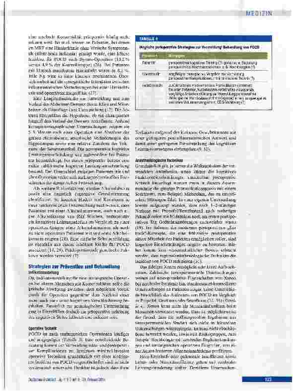 Vorschauseite 5: Postoperative kognitive Dysfunktion