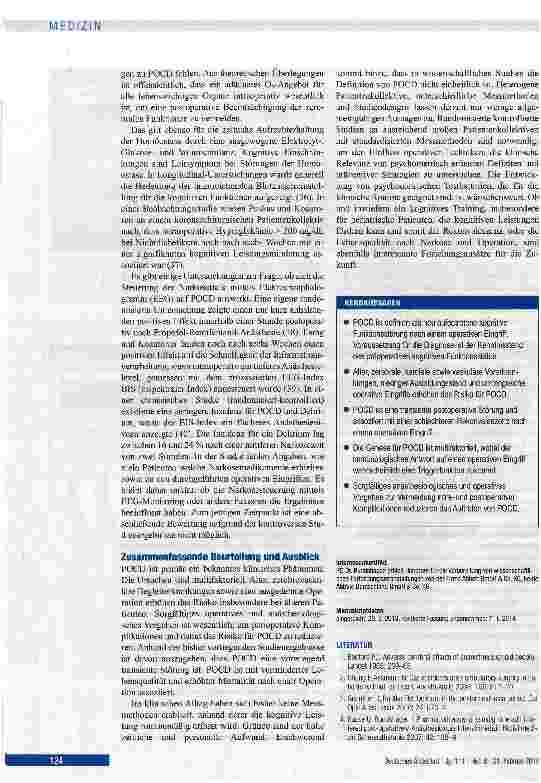 Vorschauseite 6: Postoperative kognitive Dysfunktion