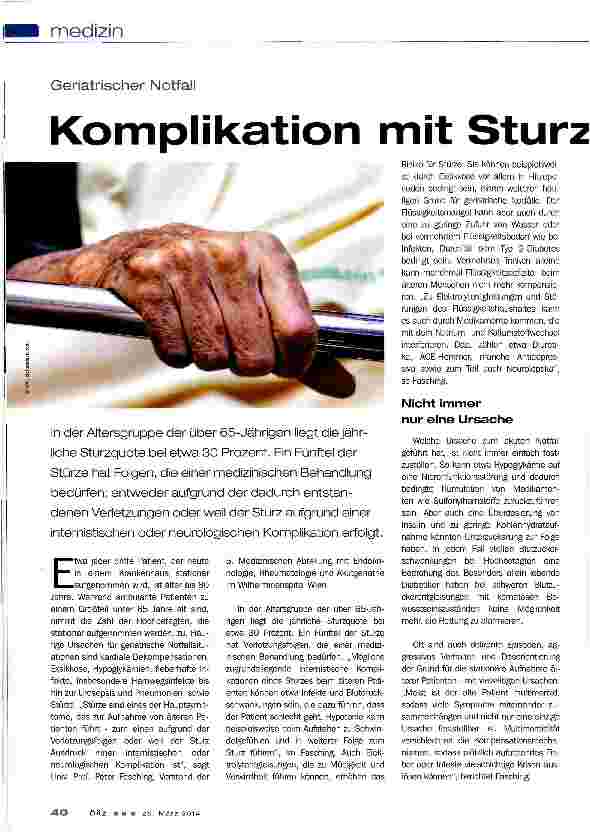 Vorschauseite 1: Komplikation mit Sturzfolge
