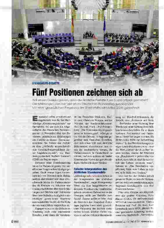 Vorschauseite 1: Fünf Positionen zeichnen sich ab