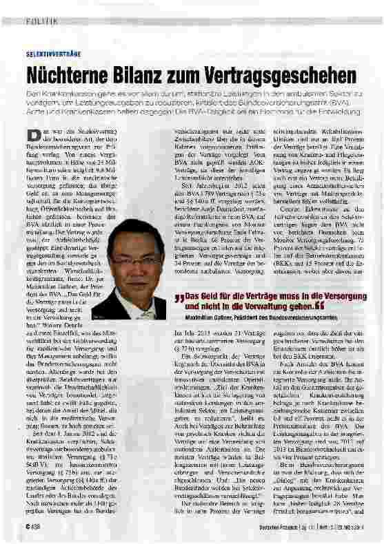 Vorschauseite 1: Nüchterne Bilanz zum Vertragsgeschehen