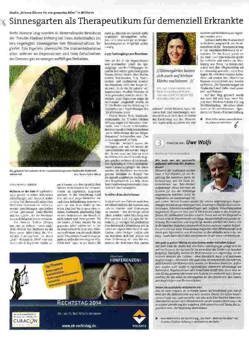 Vorschauseite 1: Sinnesgarten als Therapeutikum für demenziell Erkrankte