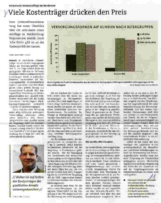 Vorschauseite 1: Ambulante Intensivpflege im NordostenViele Kostenträger drücken den Preis