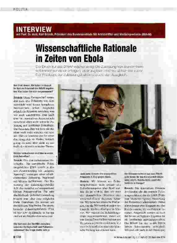 Vorschauseite 1: Wissenschaftliche Rationale in Zeiten von Ebola