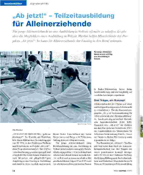 Vorschauseite 1: „Ab jetzt! - Teilzeitausbildung für Alleinerziehende