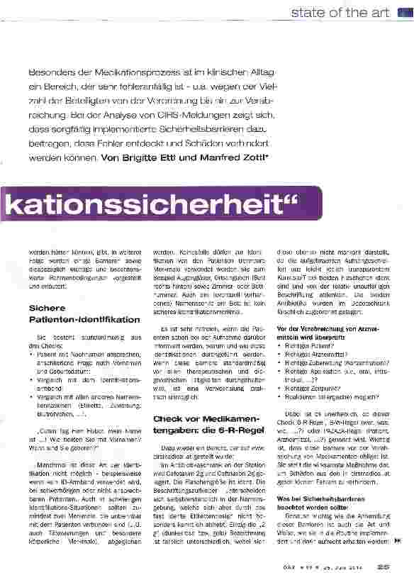 Vorschauseite 2: Lernen aus CIRS: Medikationssicherheit