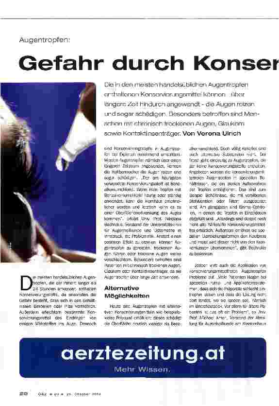 Vorschauseite 1: Gefahr durch Konservierungsstoffe