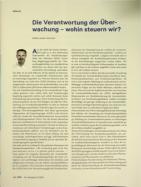 Vorschauseite 1: Die Verantwortung der Überwachung - wohin steuern wir?