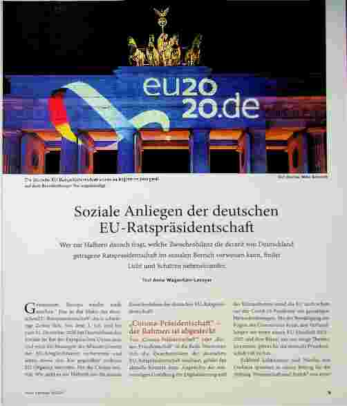 Vorschauseite 3: Soziale Anliegen der deutschen EU-Ratspräsidentschaft