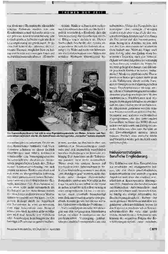 Vorschauseite 3: Integration psychisch KrankerZiel ist Teilnahme am wirklichen Leben