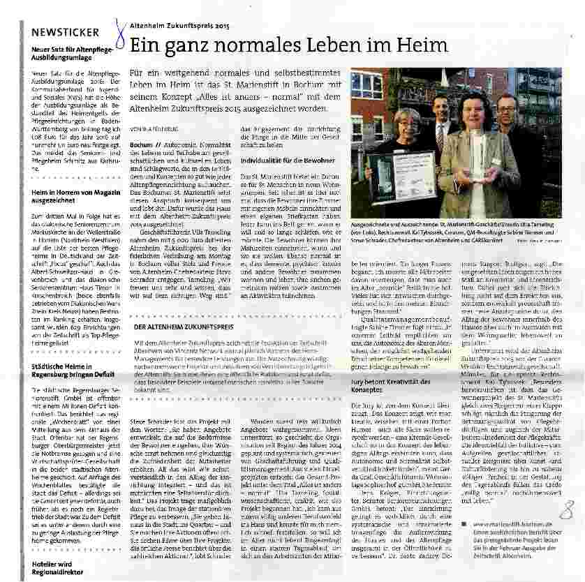 Vorschauseite 1: Ein ganz normales Leben im Heim