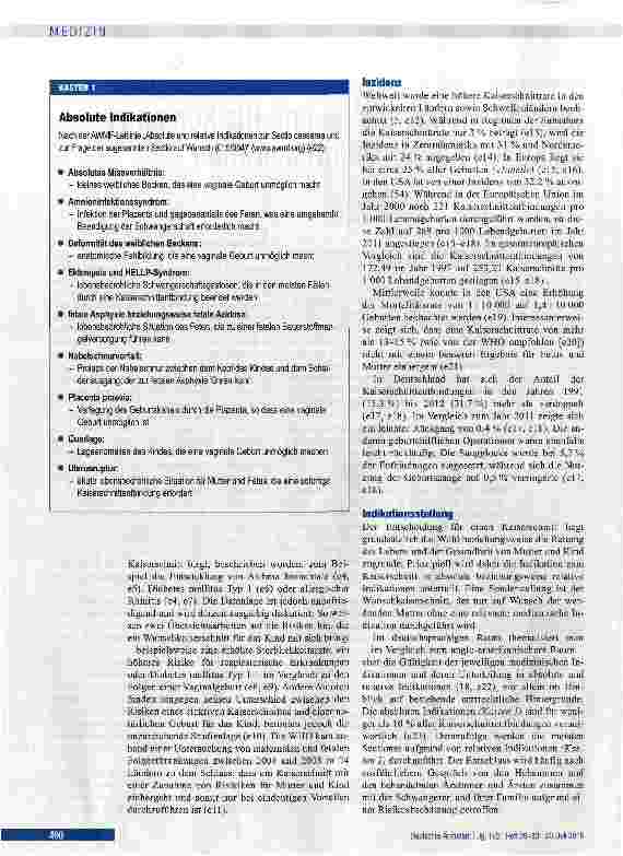 Vorschauseite 2: Indikationen, Vorzüge und Risiken einer elektiven Kaiserschnittoperation