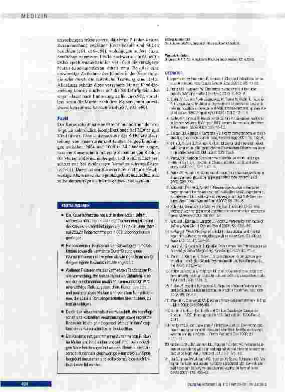 Vorschauseite 6: Indikationen, Vorzüge und Risiken einer elektiven Kaiserschnittoperation