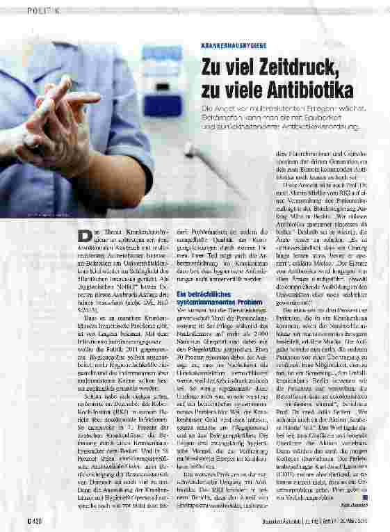 Vorschauseite 1: Zu viel Zeitdruck, zu viele Antibiotika