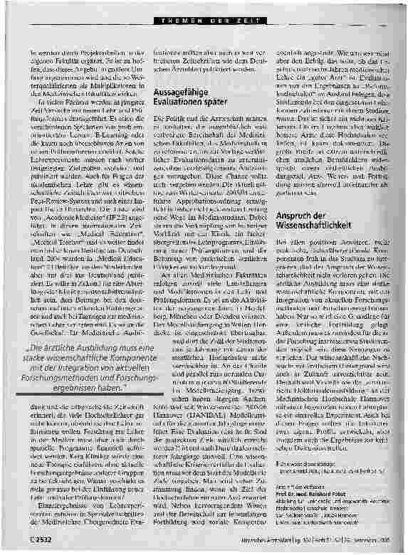 Vorschauseite 3: Kritische Bewertung der Reform braucht Zeit