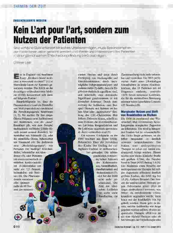 Vorschauseite 1: Kein L art pour l art, sondern zum Nutzen der Patienten