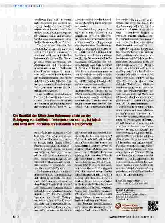 Vorschauseite 3: Kein L art pour l art, sondern zum Nutzen der Patienten