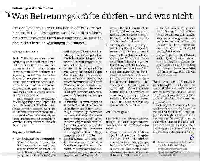 Vorschauseite 1: Was Betreuungskräfte dürfen - und was nicht