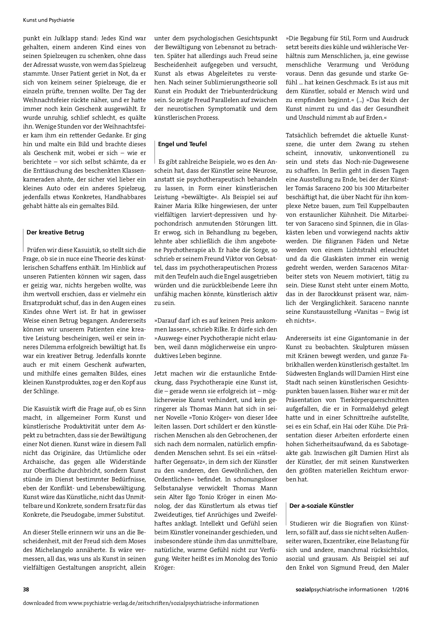 Vorschauseite 2: Ist die Psychotherapie eine Kunst und ist die Kunst eine Therapie?
