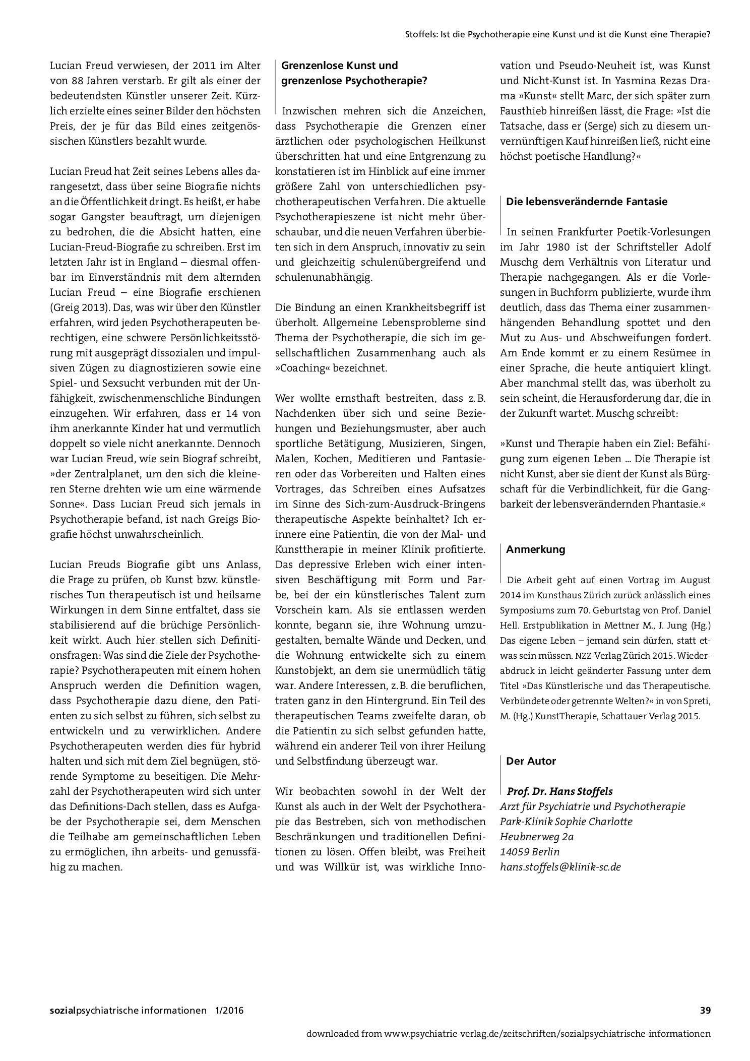 Vorschauseite 3: Ist die Psychotherapie eine Kunst und ist die Kunst eine Therapie?