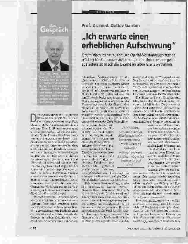 Vorschauseite 1: Prof. Dr. med. Detlev GantenIch erwarte einen erheblichen Aufschwung
