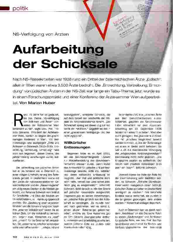 Vorschauseite 1: Aufarbeitung der Schicksale