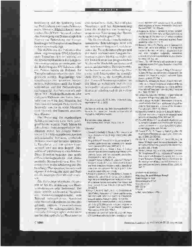 Vorschauseite 5: Hautveränderungen Transplantatempfängern