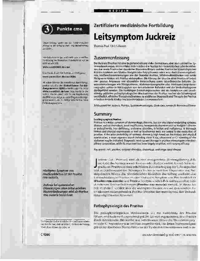 Vorschauseite 1: Leitsymptom Juckreiz