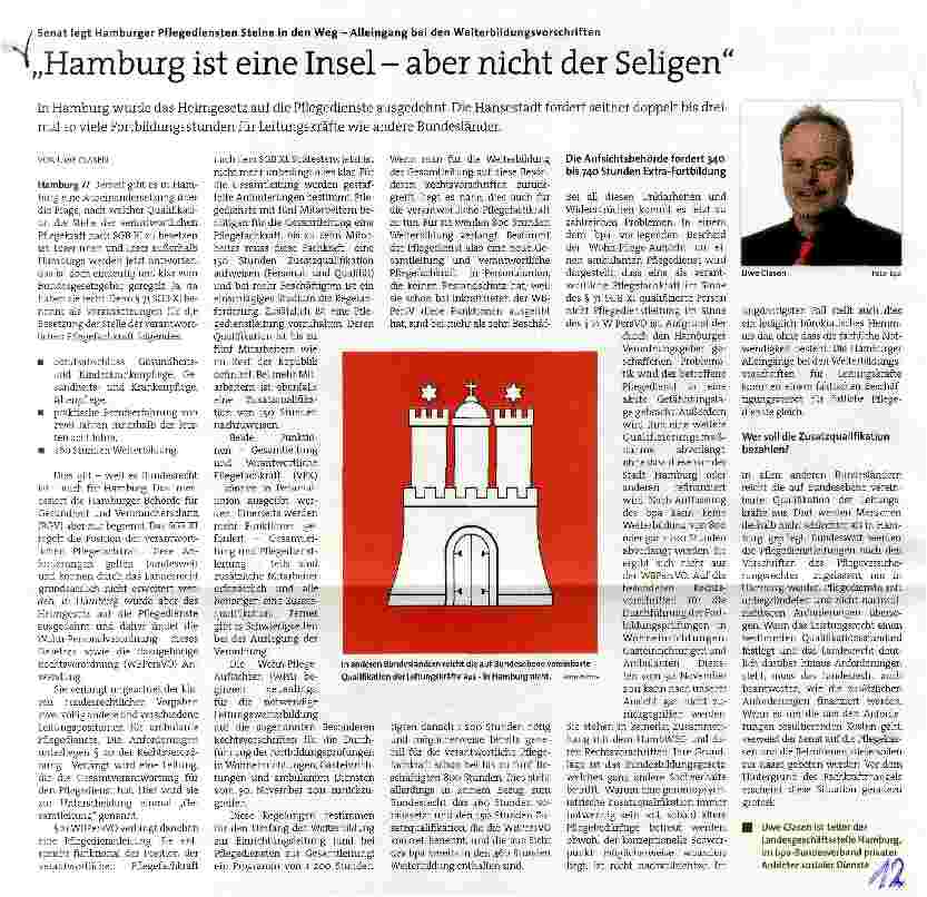 Vorschauseite 1: Hamburg ist eine Insel - aber nicht der Seligen