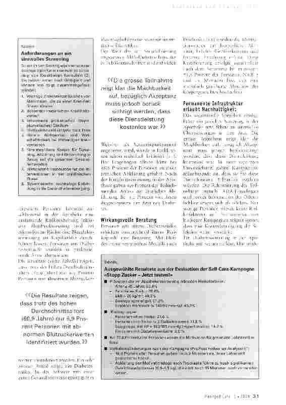 Vorschauseite 2: Screening in der Apotheke - Nutzen für die Allgemeinbevölkerung?