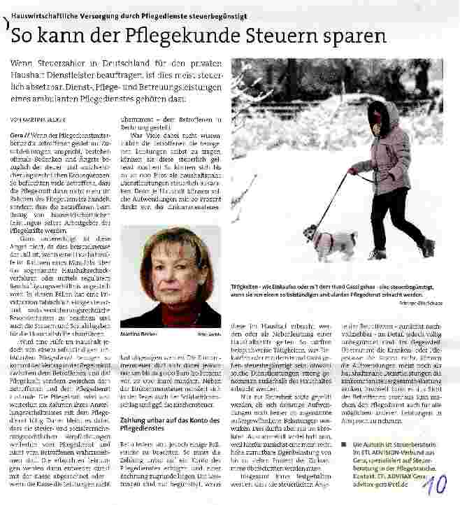 Vorschauseite 1: So kann der Pflegekunde Steuern sparen