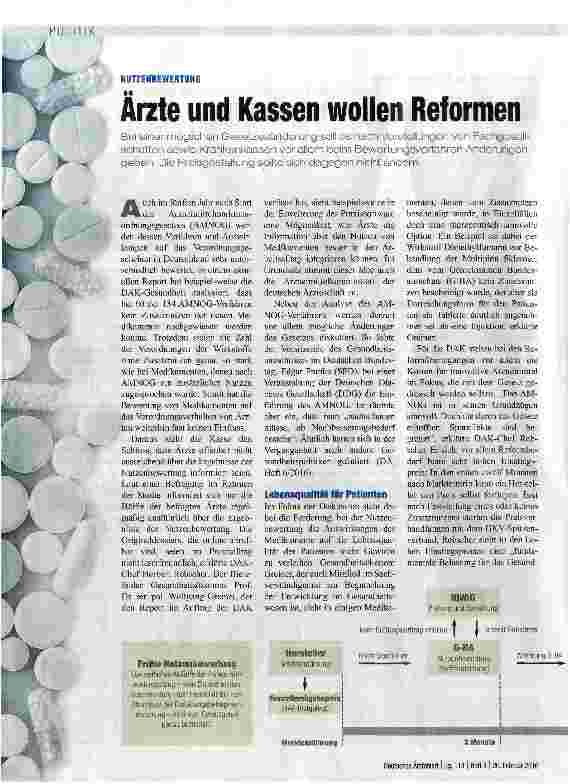 Vorschauseite 1: Ärzte und Kassen wollen Reformen