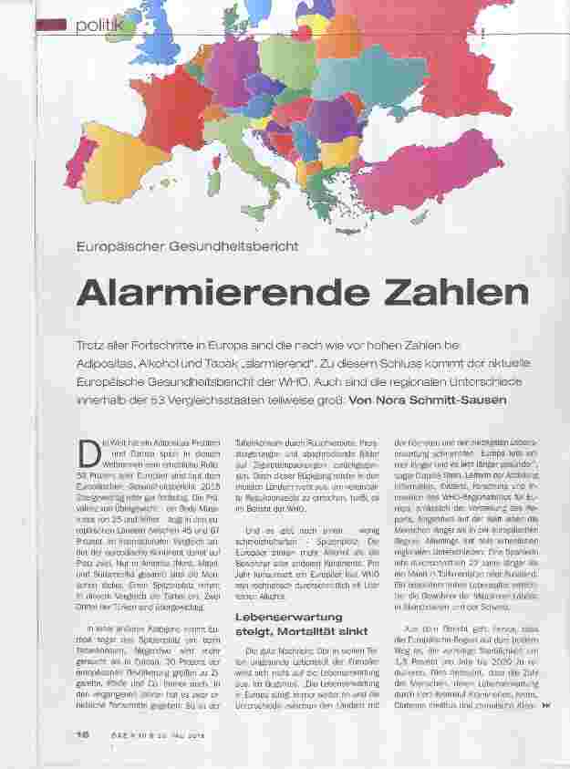 Vorschauseite 1: Alarmierende Zahlen