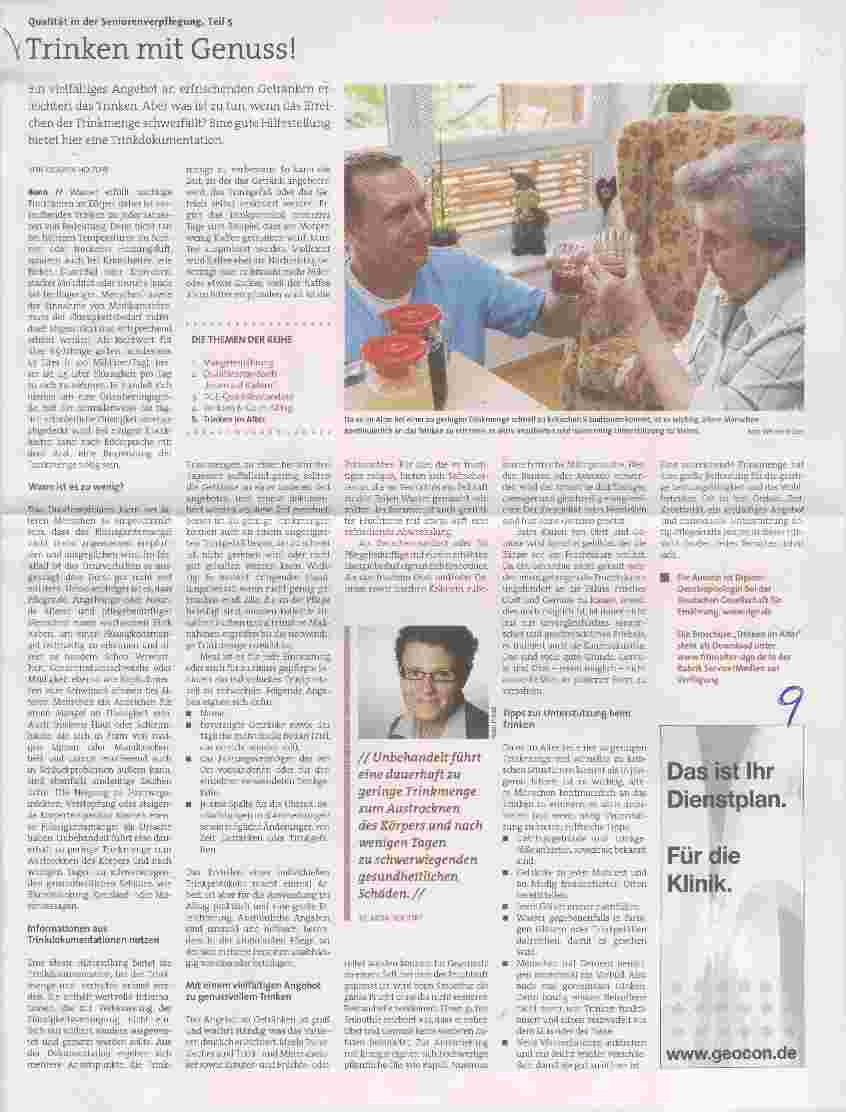 Vorschauseite 1: Qualität in der Seniorenverpflegung, Teil 5 Trinken mit Genuss!