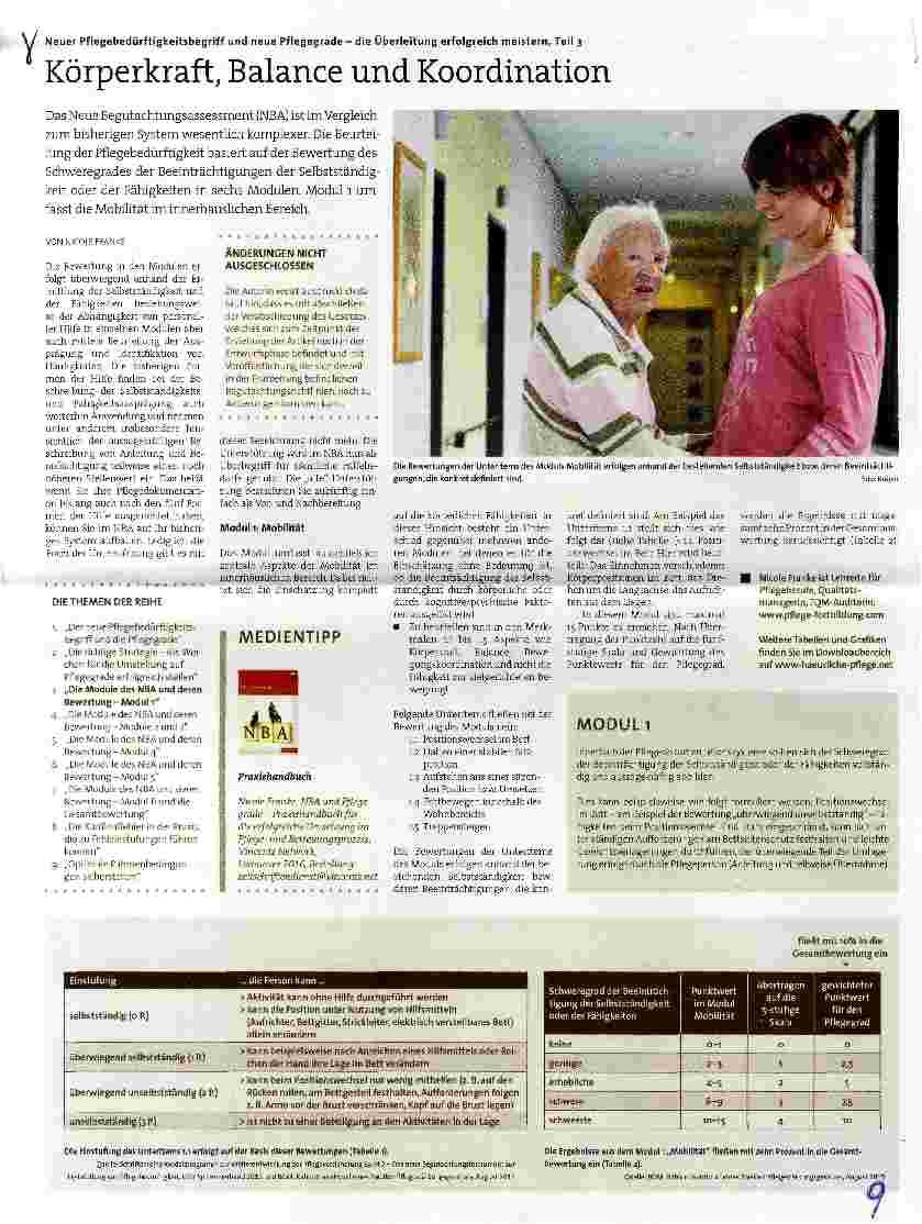 Vorschauseite 1: Neuer Pflegebedürftigkeitsbegriff und neue Pflegegrade - die Überleitung erfolgreich meistern, Teil 3 Körperkraft, Balance und Koordination