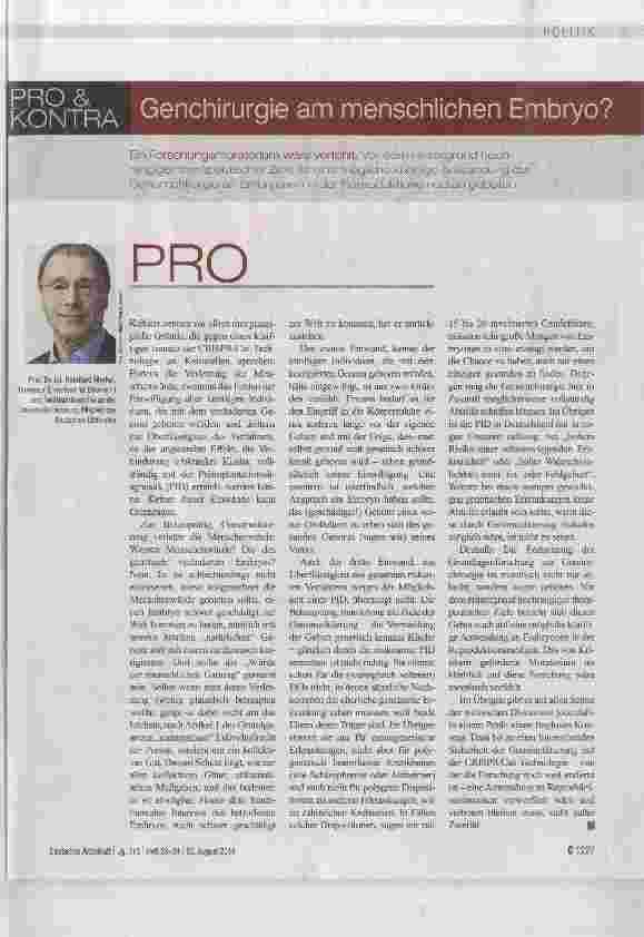 Vorschauseite 1: Genchirurgie am menschlichen Embryo?