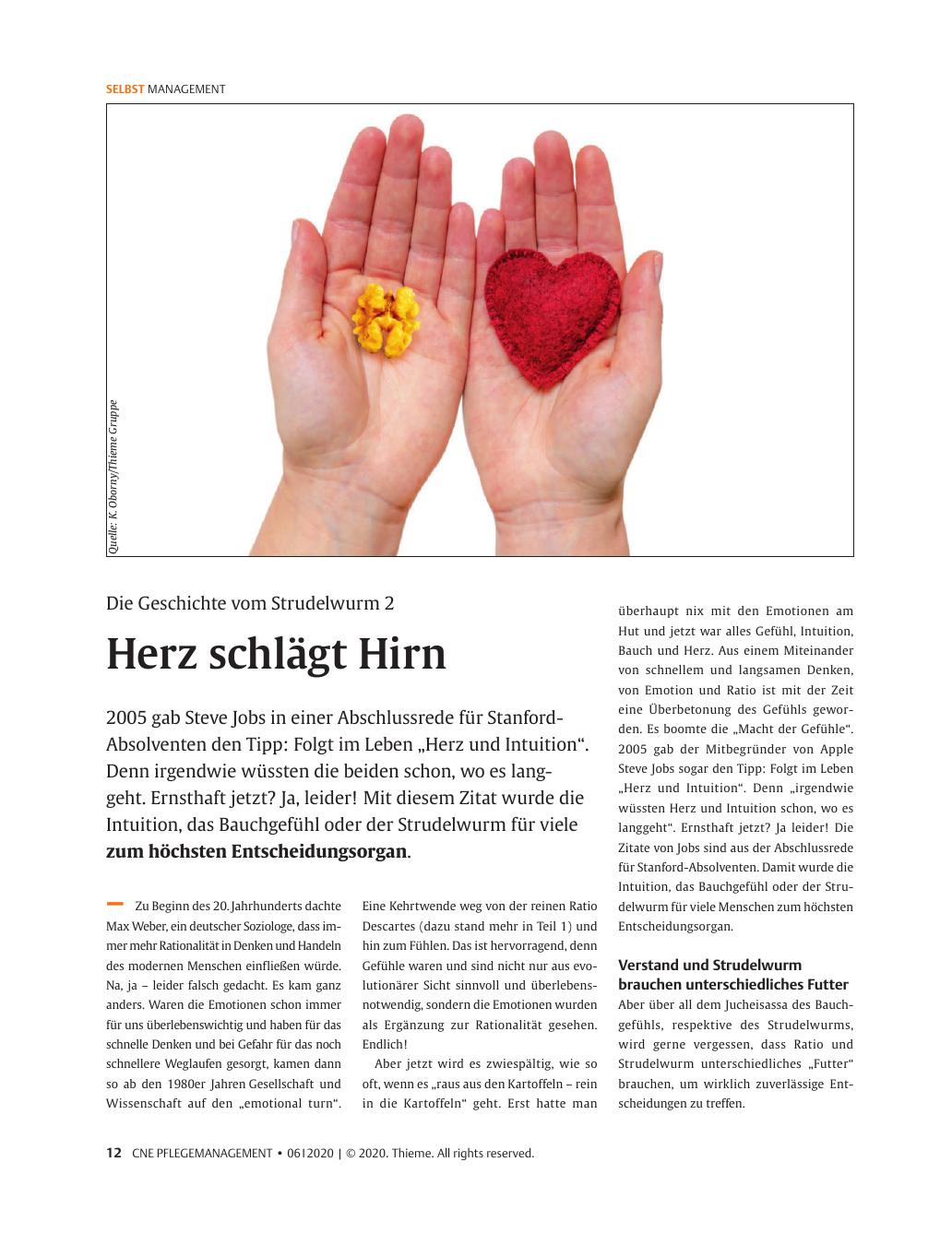 Vorschauseite 1: Herz schlägt Hirn