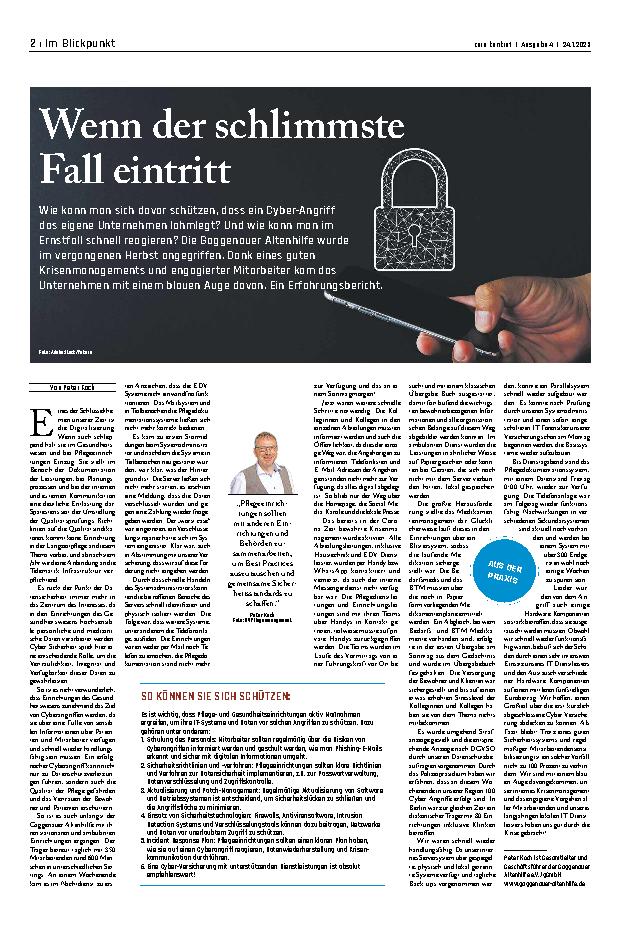Vorschauseite 1: Wenn der schlimmste Fall eintritt