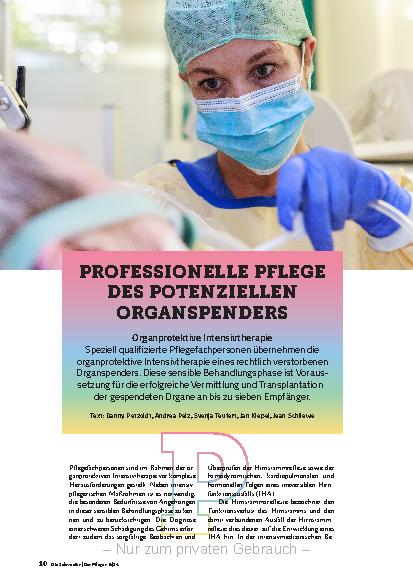 Vorschauseite 1: Professionelle Pflege des potenziellen Organspenders