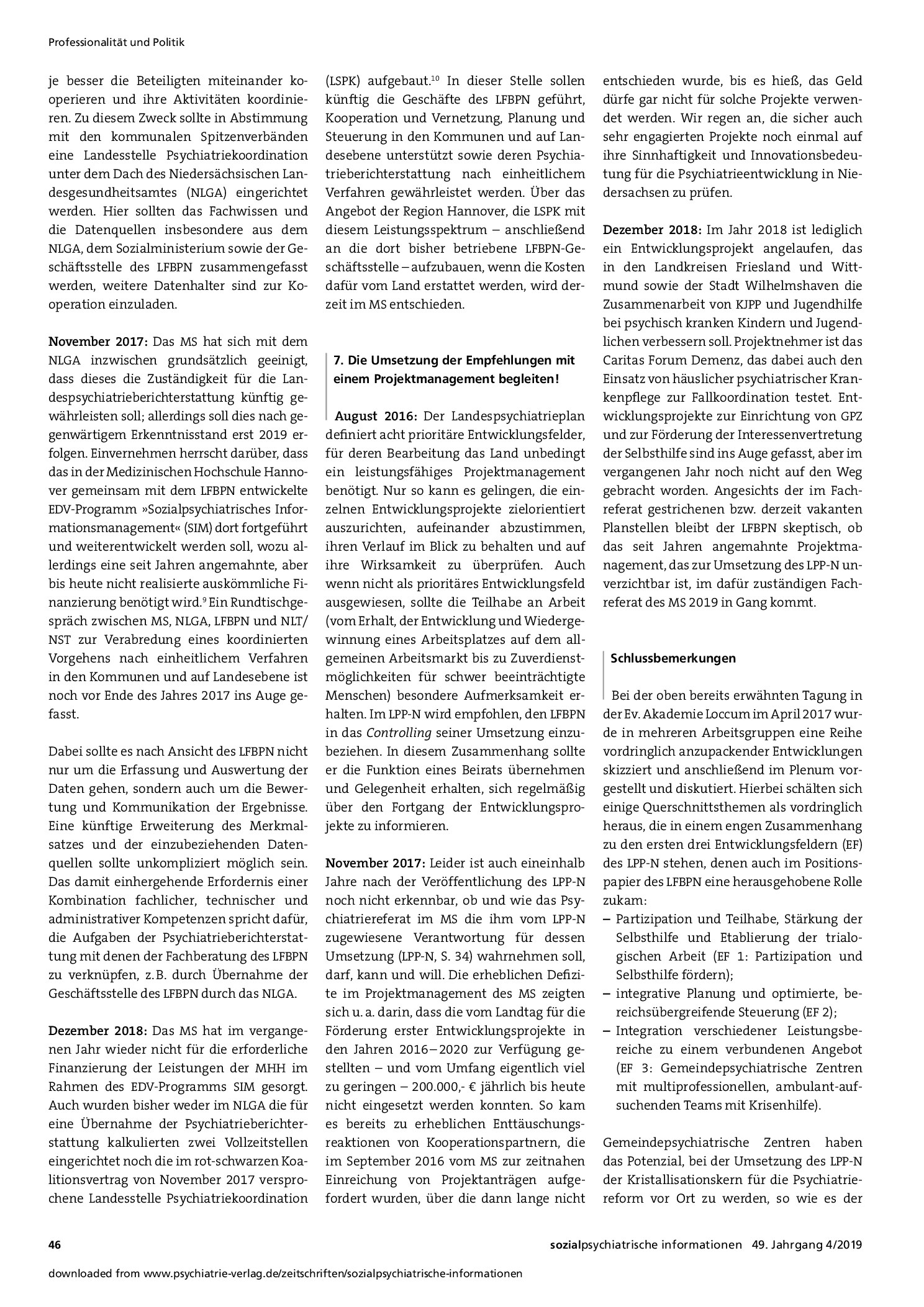 Vorschauseite 5: Wie ernst nimmt die Politik die Psychiatriereform? Ein fachliches Controlling zur Umsetzung des Landespsychiatrieplans Niedersachsen