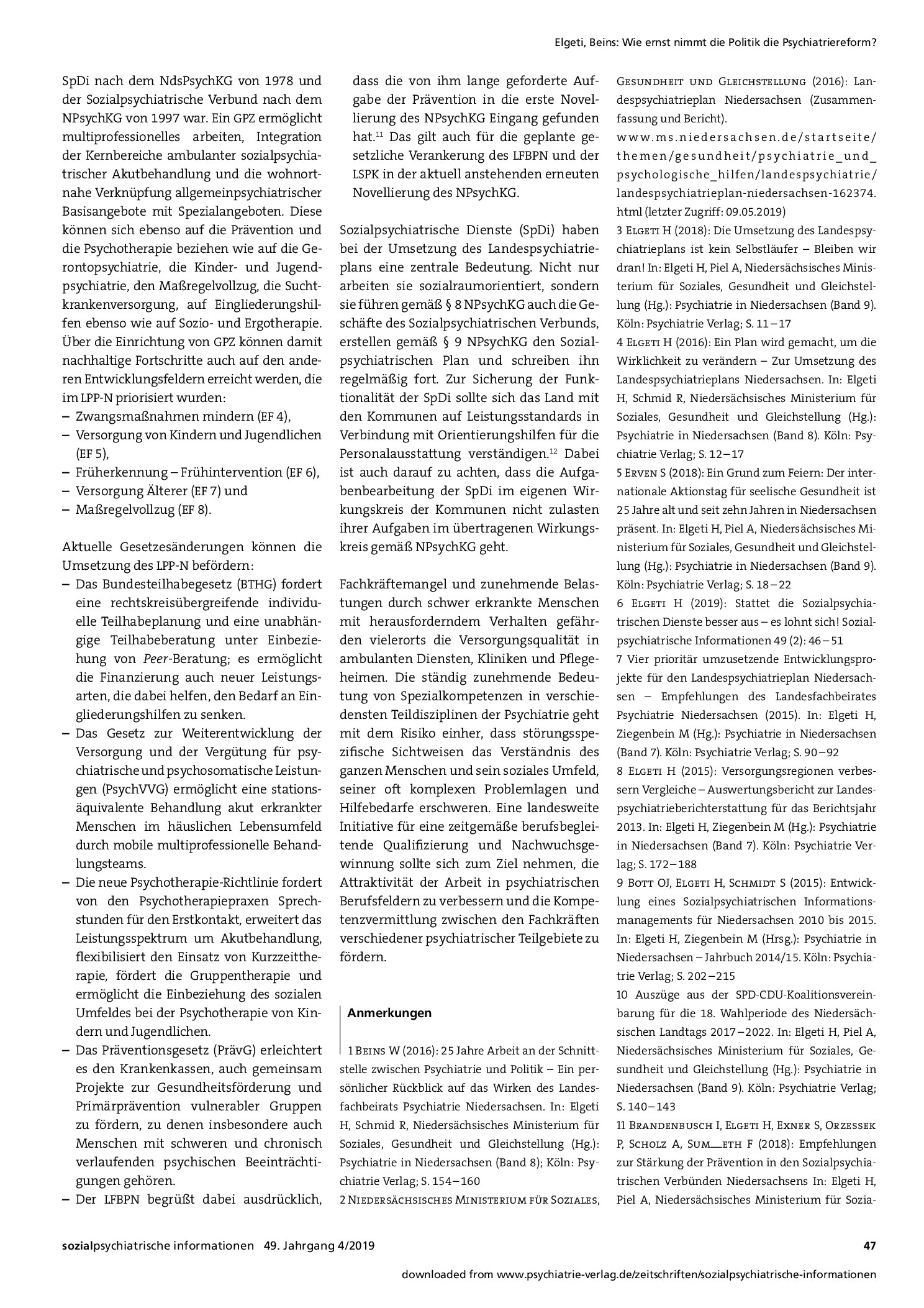 Vorschauseite 6: Wie ernst nimmt die Politik die Psychiatriereform? Ein fachliches Controlling zur Umsetzung des Landespsychiatrieplans Niedersachsen
