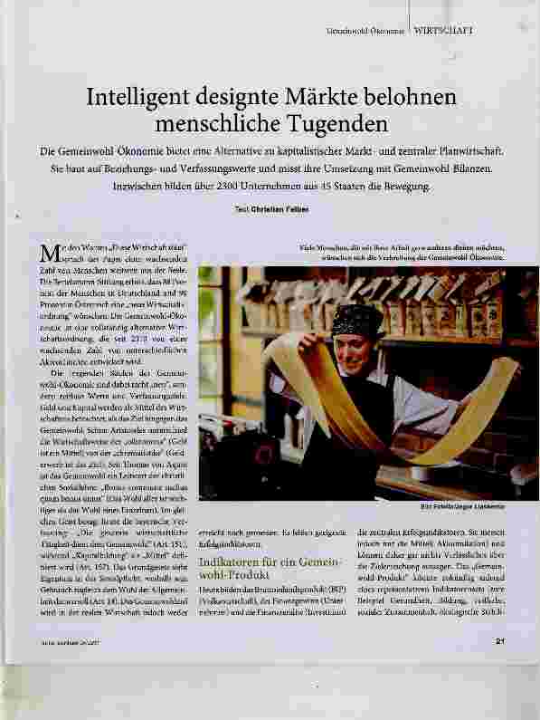 Vorschauseite 1: Intelligent designte Märkte belohnen menschliche Tugenden