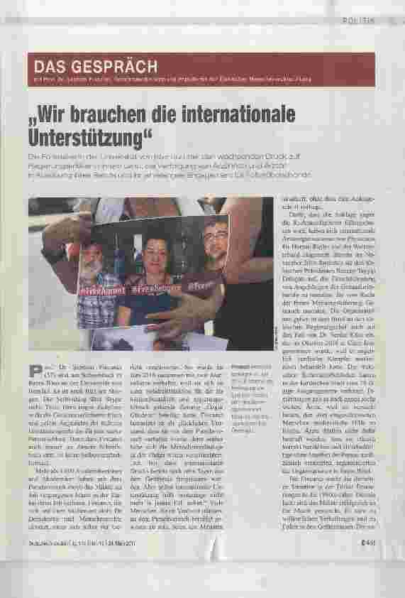Vorschauseite 1: Wir brauchen die internationale Unterstützung