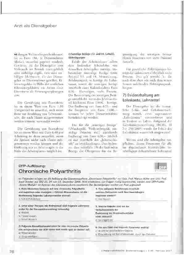 Vorschauseite 2: Arzt als Dienstgeber - Der Arzt und seine Mitarbeiter (2)