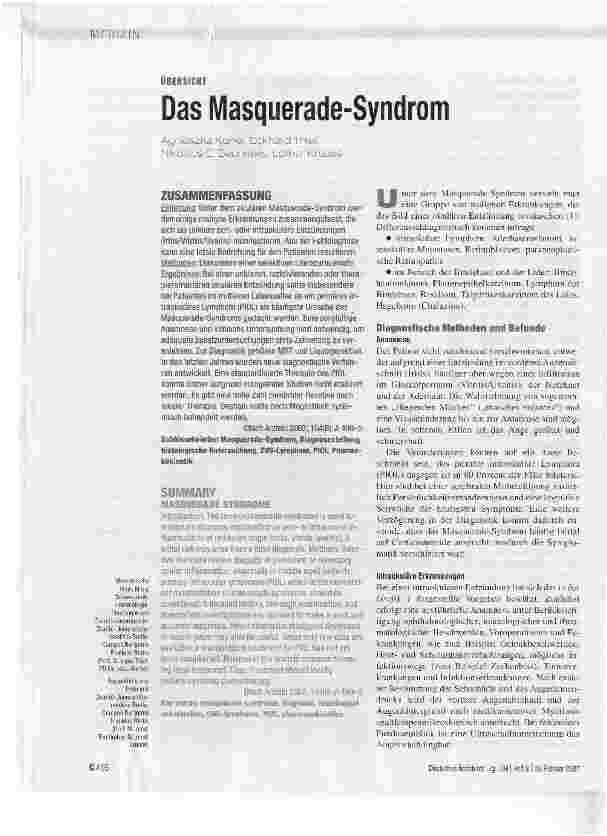 Vorschauseite 1: Das Masquerade-Syndrom