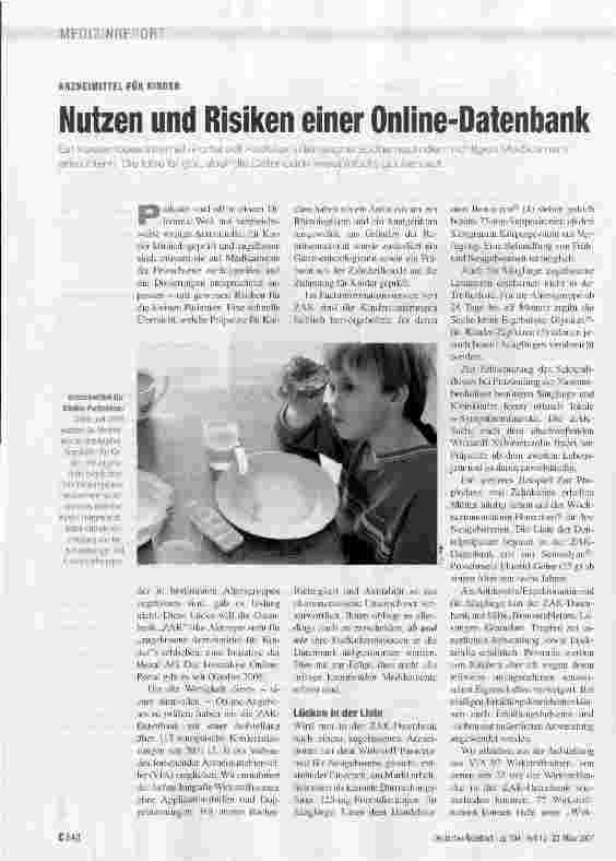 Vorschauseite 1: Nutzen und Risiken einer Online-Datenbank