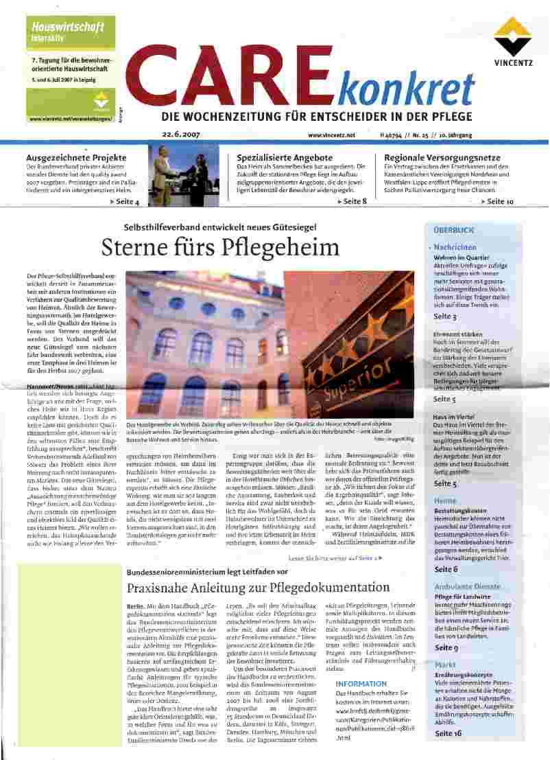 Vorschauseite 1: Sterne fürs Pflegeheim
